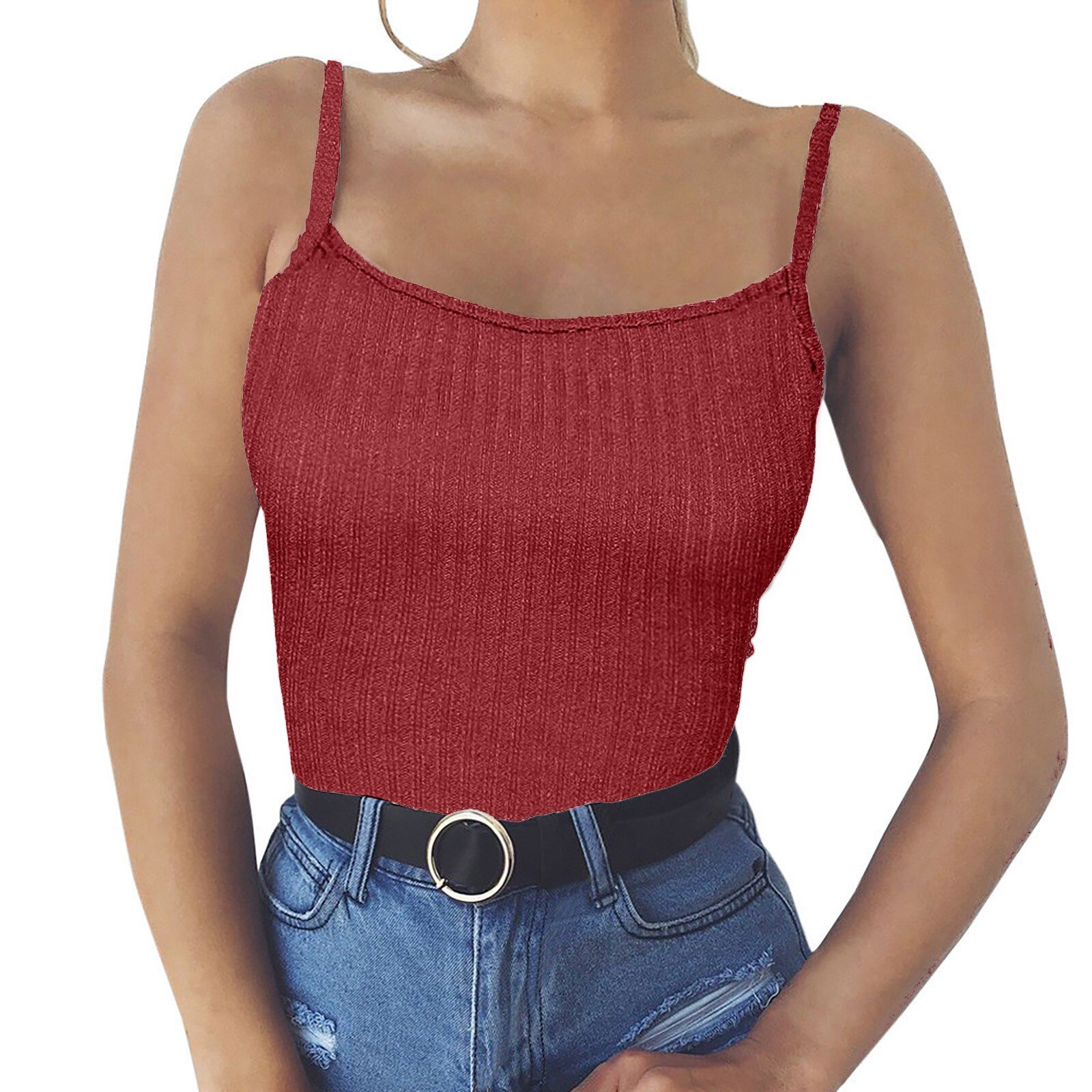 New Women Thin Solid Camis Vest Lady Tank Summer Female Sexy Spaghetti Strap Basic Tops Slim Sleeveless Camisole 2XL Plus Size