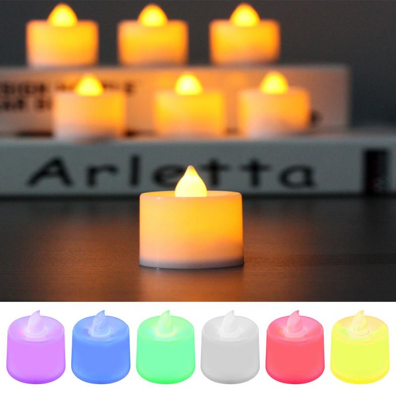 1Pc LED Candle Multicolor Color Lamp Flame Tea Light Wedding Birthday Party Decor Birthday R.I.P. Candle Religious Candle