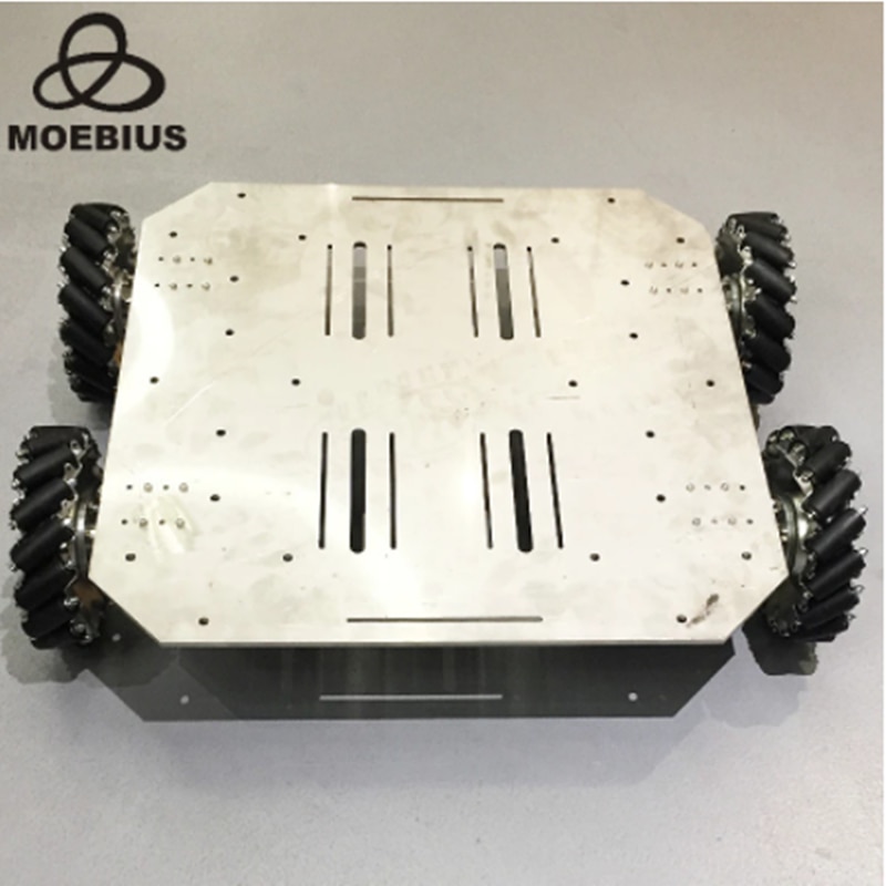 70kg Heavy-Duty Mecanum Wheel Trolley Omnidirectional Mobile Robot Metal Chassis for Research