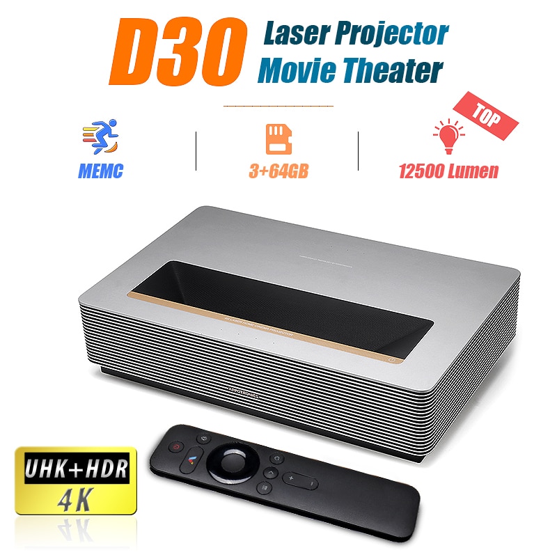 D30 Laser Projector TV 4K 12500Lumen HD WEMAX APPOTRONICS Android UHD 400nit HDR10 ALPD3.0 FENGMIOS WIFI Bluetooth MEMC Cinema