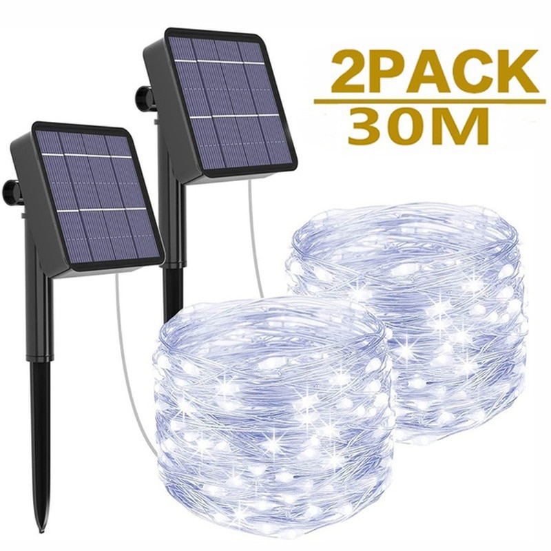 Led Outdoor Solar String Lights Fairy Holiday Christmas For Christmas, Lawn, Garden, Wedding, Party and Holiday(1/2Pack)