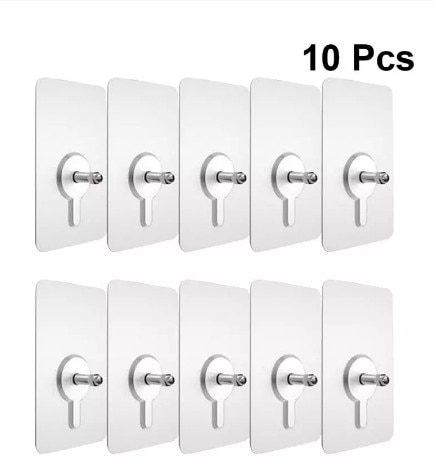 10PCS Non-Marking Screw Sticker Punch-Free Self Adhesive Wall Hanging Sucker Screw Stickers Picture Hook Nail Holder Door Hanger