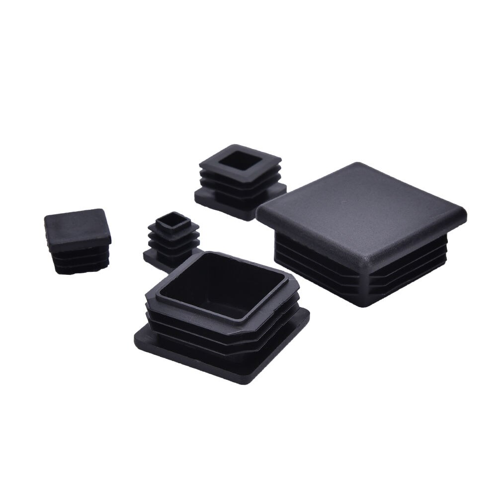 10Pcs Black Plastic Blanking End Caps Square Inserts For Tube Pipe Box Section Furniture Accessories Wholesales