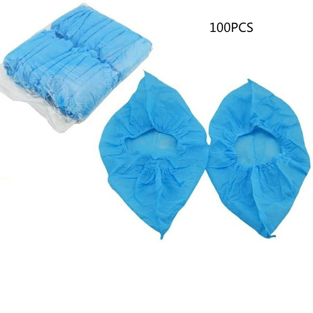 Non-woven Fabric Disposable Shoes Covers with Elastic Band Breathable Dust-proof Thickened Anti-slip Anti-static Shoe Covers