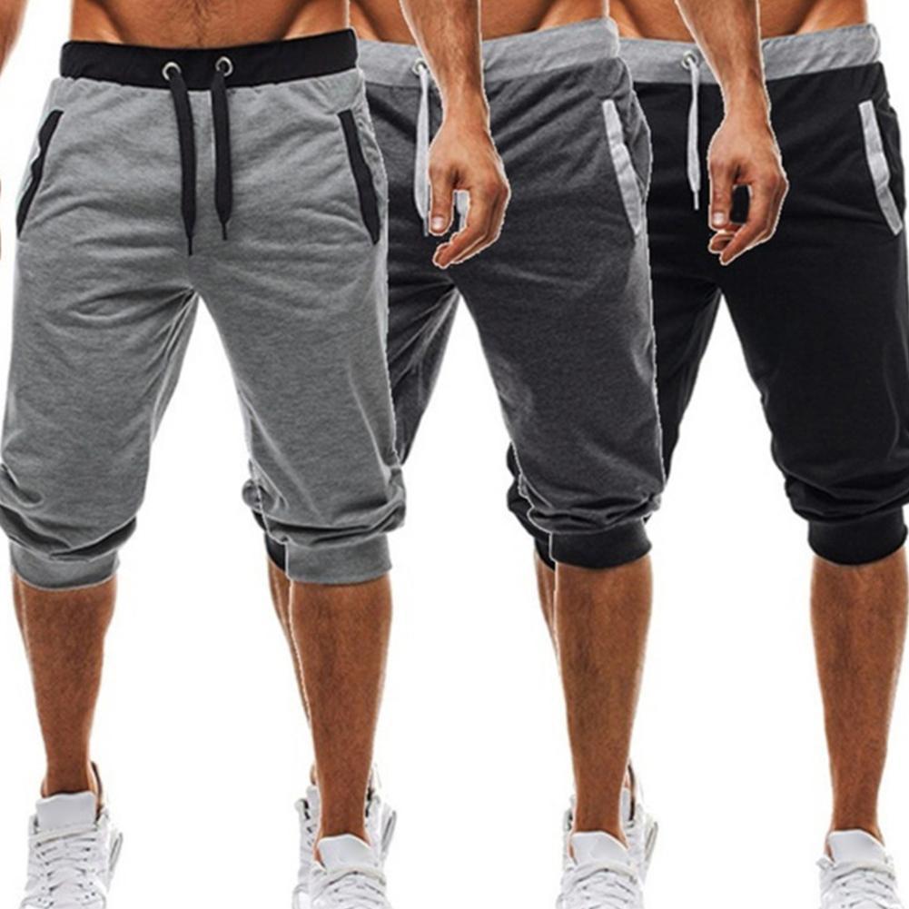 Men Summer Harem Pants Slacks Shorts Sport Sweatpants Drawstring Jogger Trousers Casual Shorts штаны