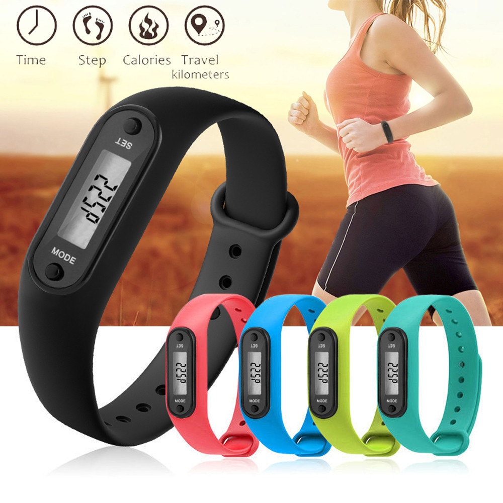 Run Step Watch Bracelet Pedometer Calorie Counter Digital LCD Walking Distance Watch relogio relogio feminino free shipping