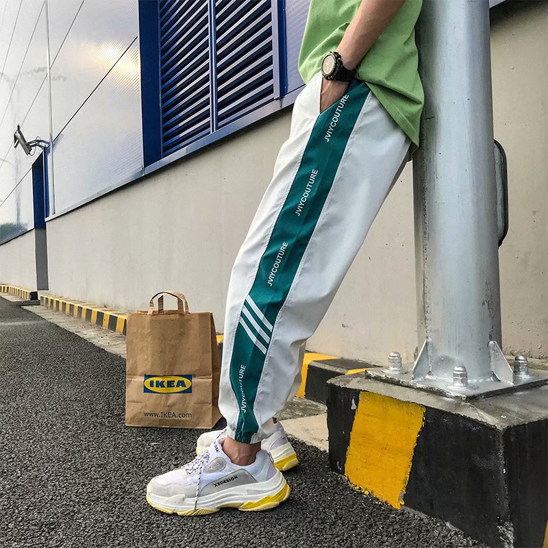 Casual Japanese Style Track Pants Men's Cargo Joggers Reflective Harem Sweatpants Pantalones Homme Streetwear Male Trousers