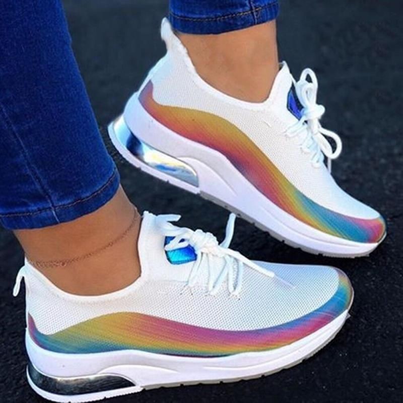 Women Colorful Running Sneakers Ladies Casual Shoes Lace Up Vulcanized Shoes Female Flat Walking Shoes Woman Sport Shoes