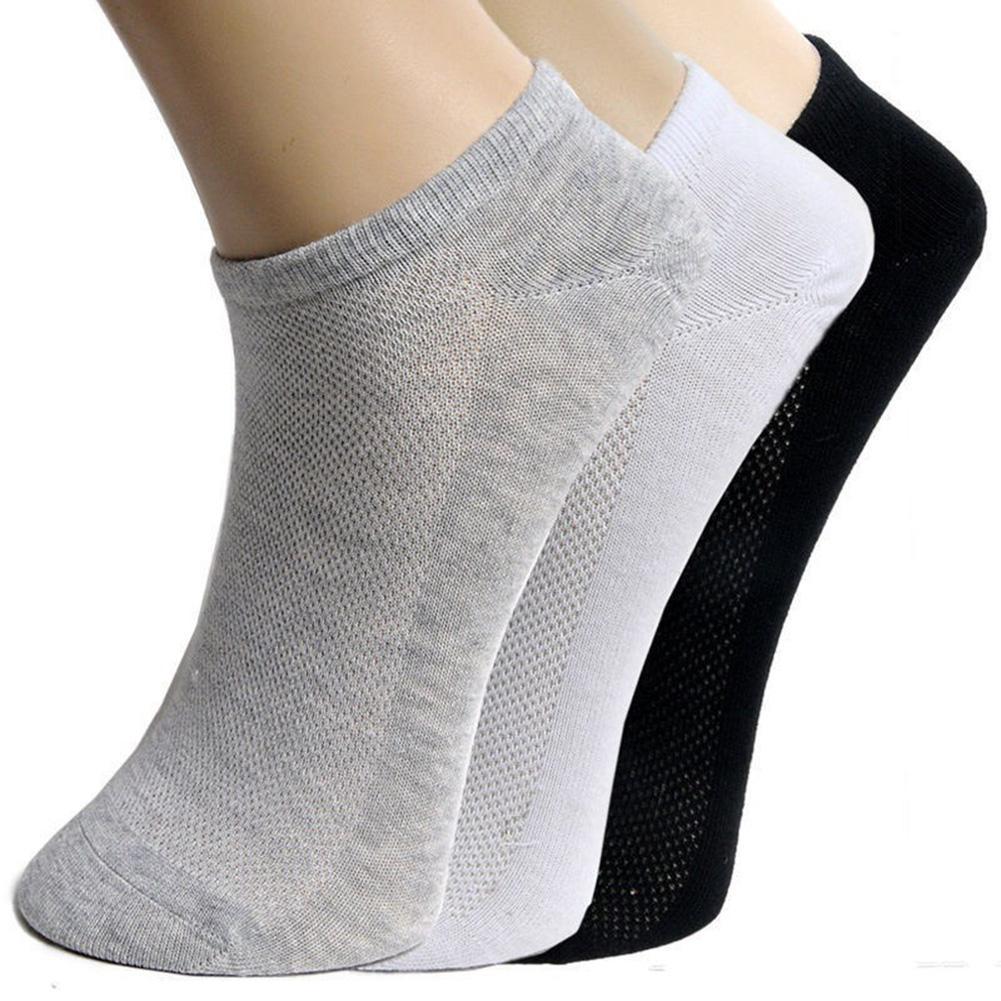 2021 New Socks Solid Color Casual Breathable Mesh Anti-slip Low Cut Sport Short Ankle Boat Socks Elastic Black Grey High Quality