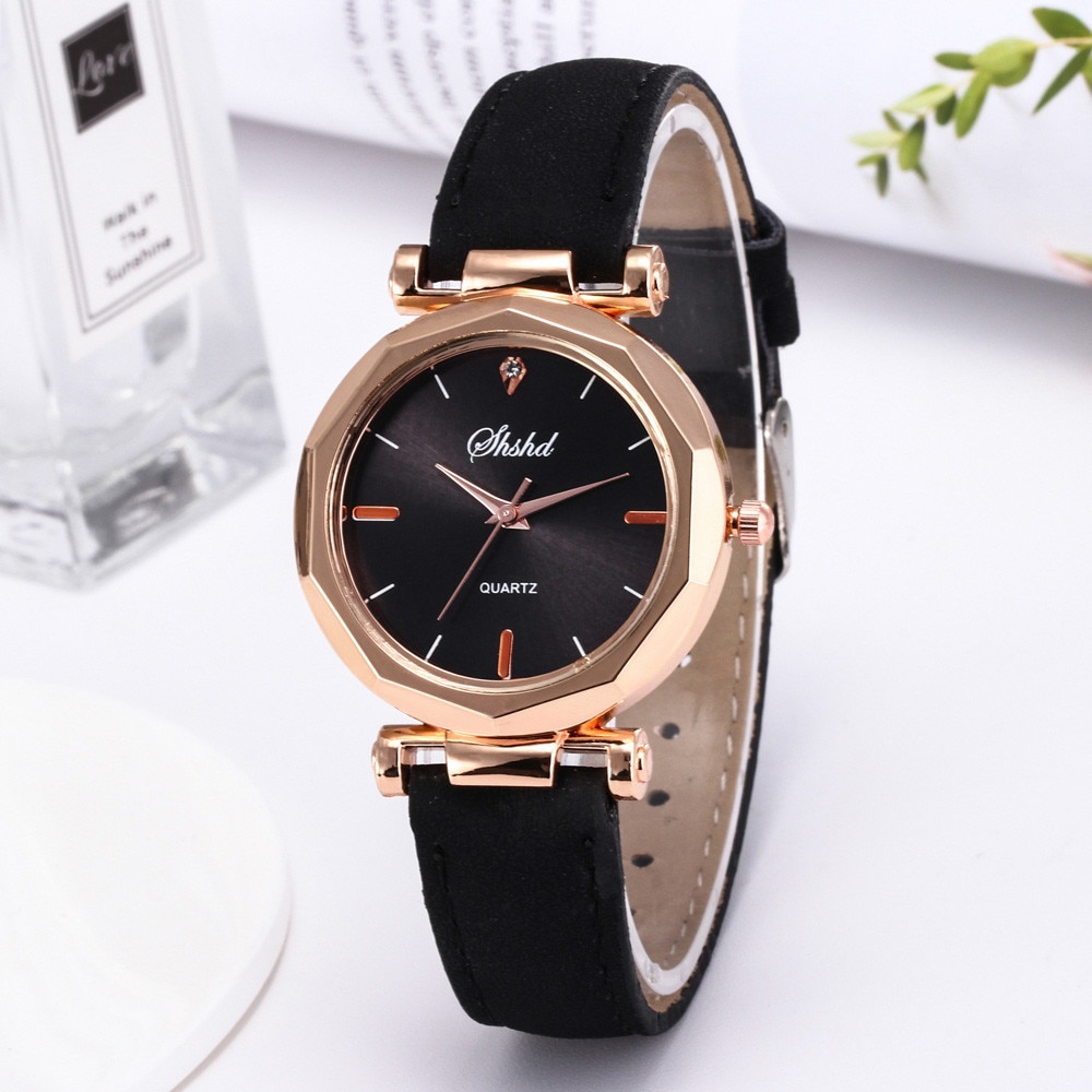 Ladies Leather Watch Clock Luxury Women Watches Fashion Diamond Female Quartz Wristwatches Relogio Feminino Zegarek Damski