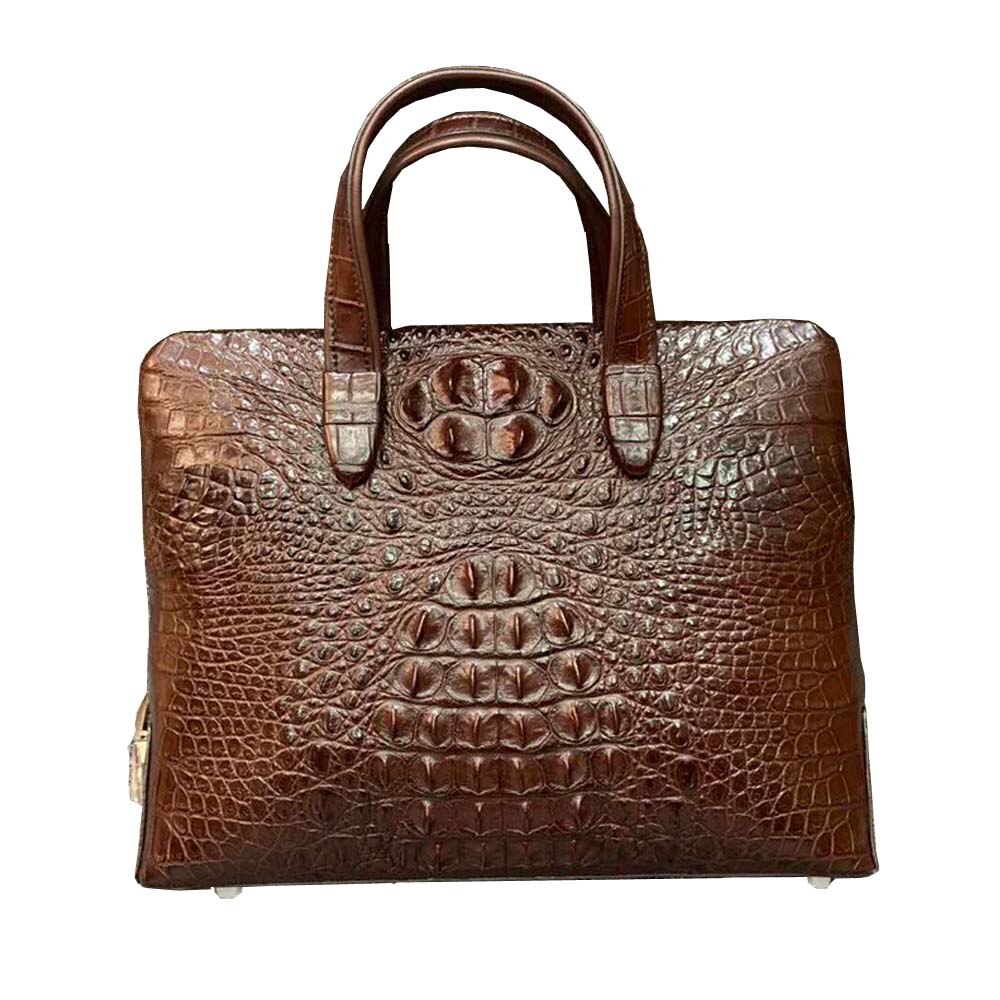 yuanlai male handbags new crocodile leather bag Combination lock male business Men's briefcase men handbag