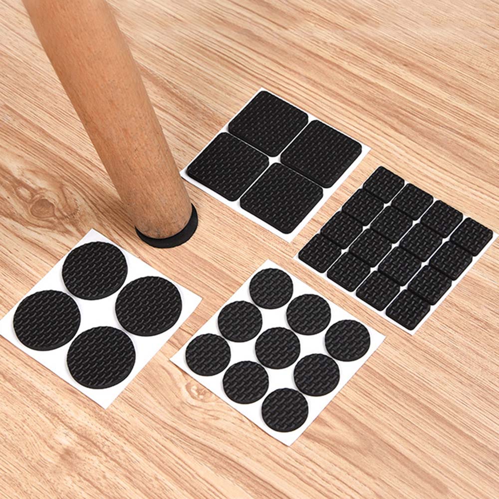 Eva Foam Black Furniture Leg Pads Chair Sofa Table Feet Covers Floor Protectors Self Adhesive Anti-slip Mat Square Round 1/4/9