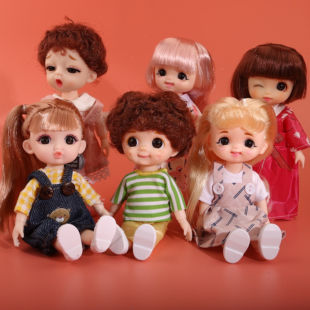16cm Beauty Girl BJD Doll 13 Moveable Joint Dolls Long Hair 3D Eyes bjd Toy Little Girl Dress Up Make Up Toys Girls Gift Dolls