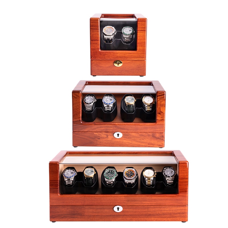 2/4/6 slots top quality Watch Winder Motor Stop Automatic Watch wooden Watch Winder for automatic watches 200907-13