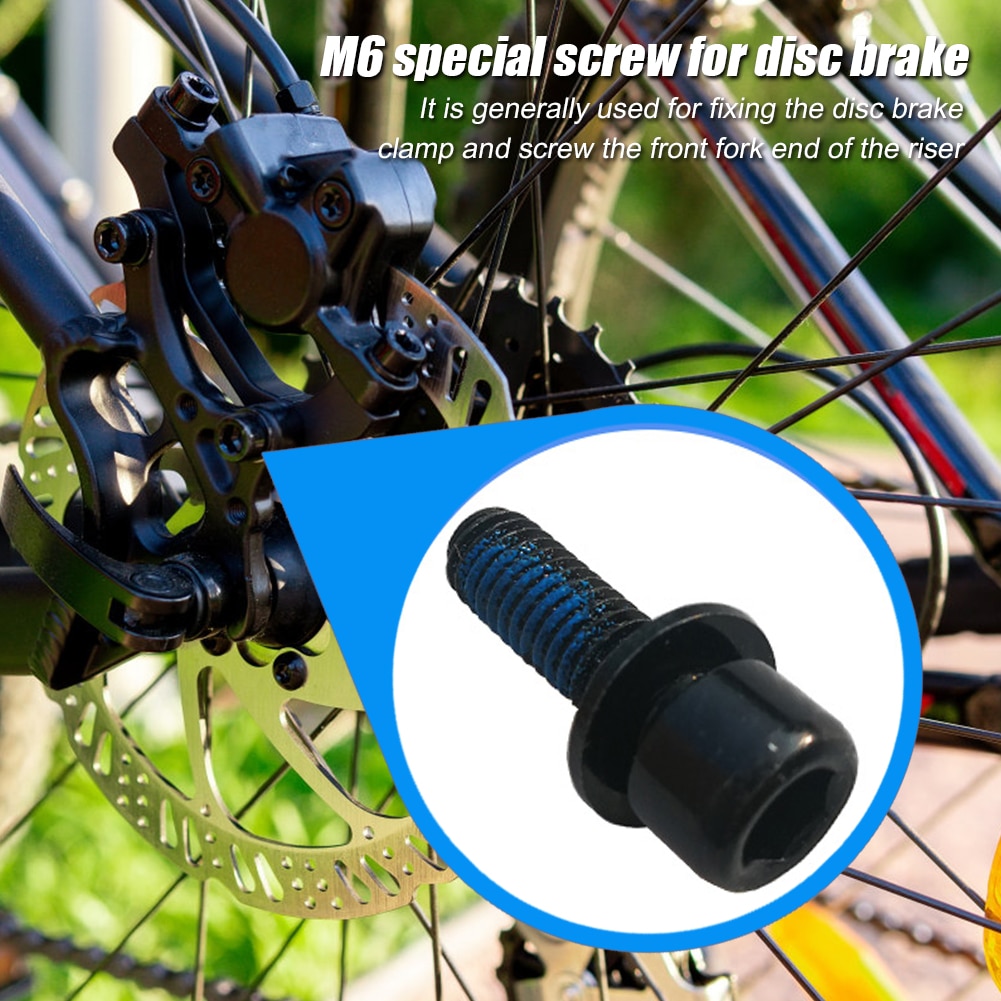 Bicycle Disc Brake Rotor Bolts 6mm MTB Bike Steel Rotor Fixing Screw with Gasket Bolt Bike Water Bottle Cage Screw