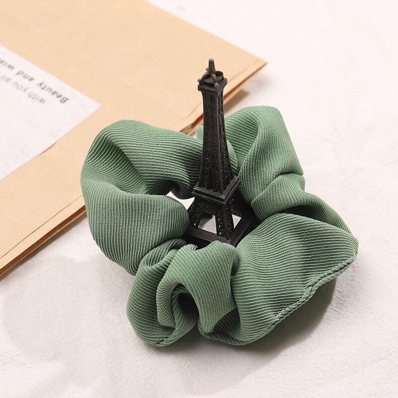 Vintage Solid Color Hair Scrunchies Lady Ponytail Holder Elastic Rubber Bands Hairband Sweet Soft Hair Rope Hair Accessories