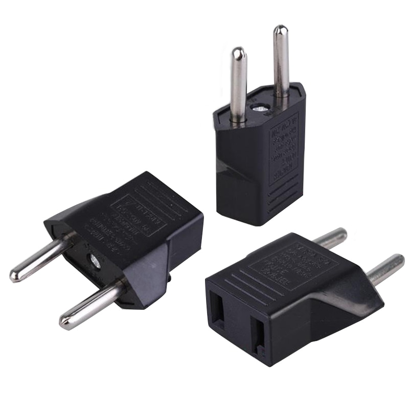 USA US To EU Europe Travel Charger Power Adapter Plug Converter Adapter Europlug Wall Adaptor Europe Black EU to US Plug Adapter