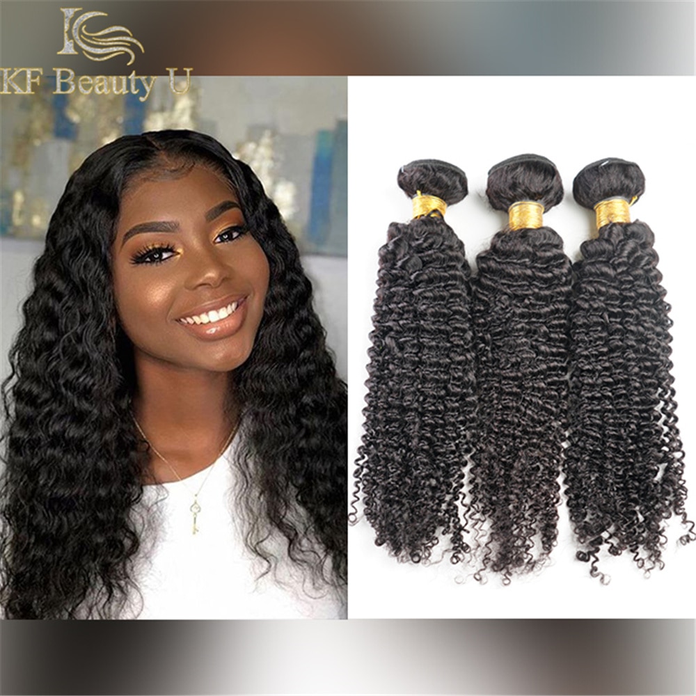 Kinky Curly Human Hair Bundles Raw Virgin Hair Can Be Dyed Sew In Hair Extensions 6"-30" in Stock for Women