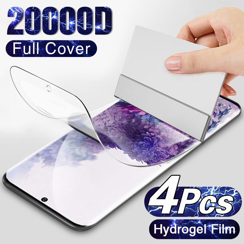 4Pcs Hydrogel Film On For Samsung Galaxy S20 FE S10 S8 S9 S21 Note 20 Ultra 10 Plus Screen Protector For Samsung A51 A50 A70 A71