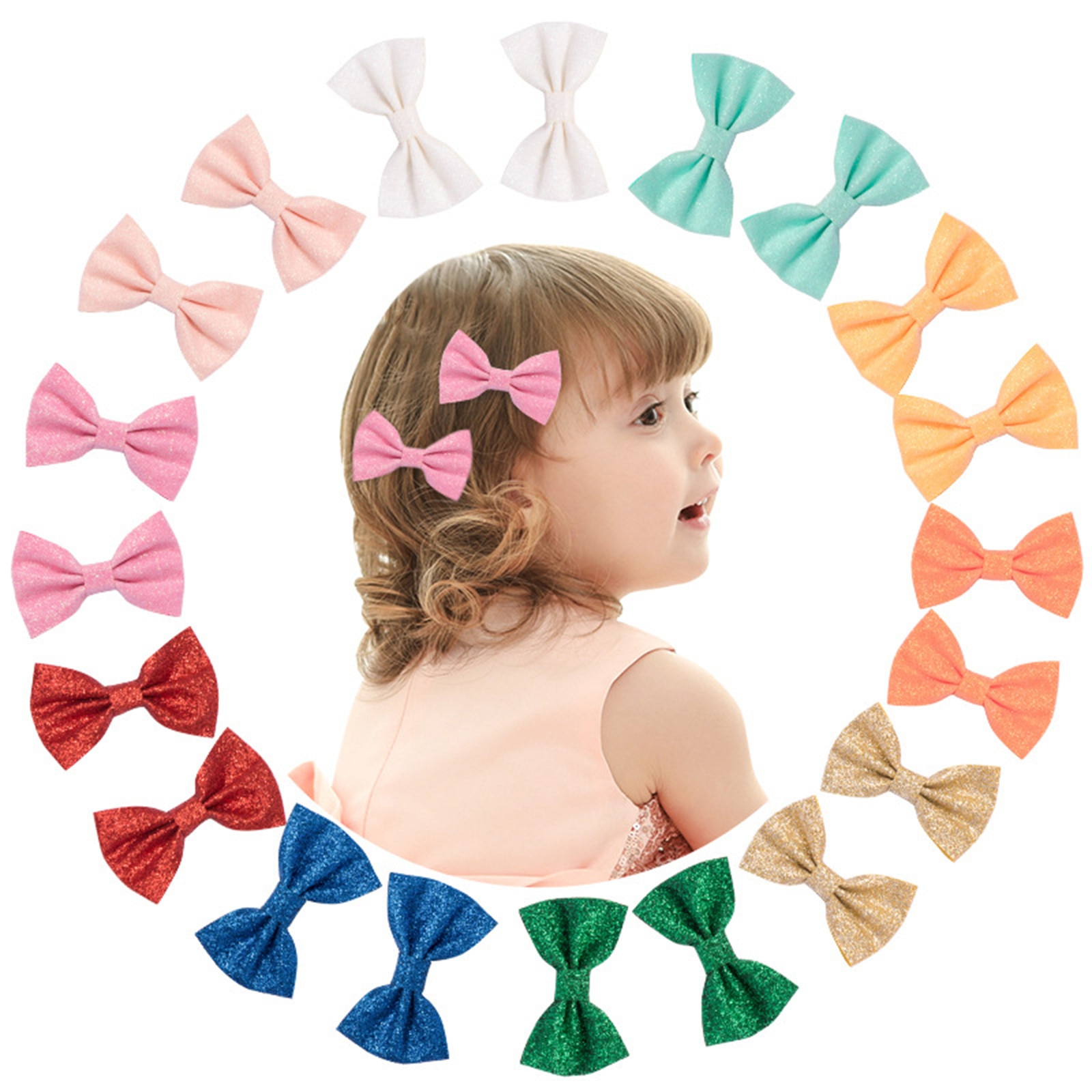 10 Pair Hairpins Glitter Bowknot Lovely Hair Accessories Hair Clips for Newborn Baby Girls Mini Hair Clip Headwear dropshipping