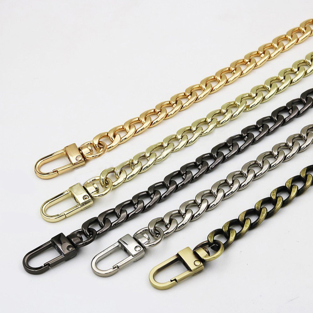 Aluminum Metal Chain DIY Replacement Shoulder Bag Strap Chain High Quality Gold Black D Buckle for Bag Accessories