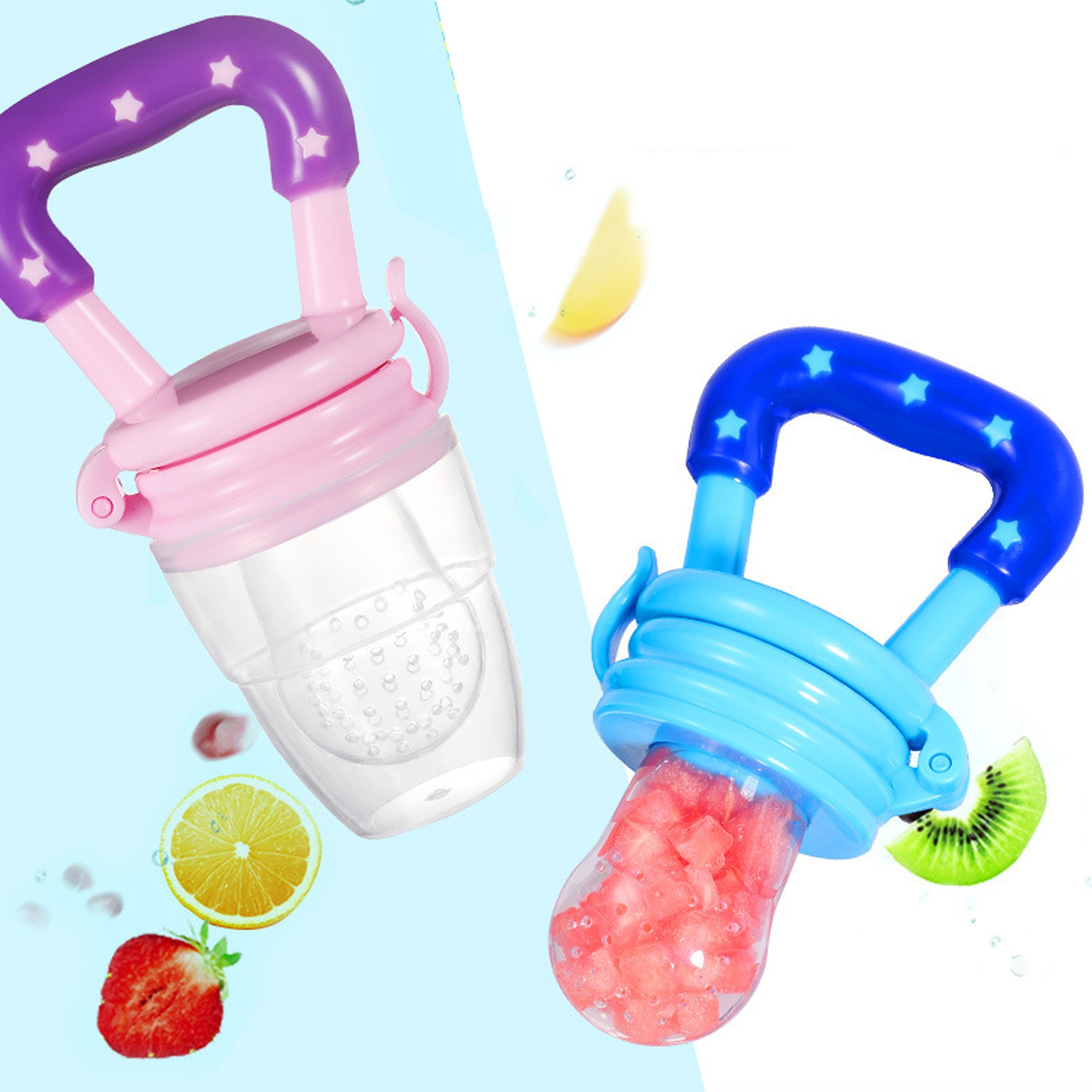 Baby Nipple Fresh Food Fruit Milk Feeding Bottles Nibbler Learn Feeding Drinking Water Straw Handle Teething Pacifier Infant