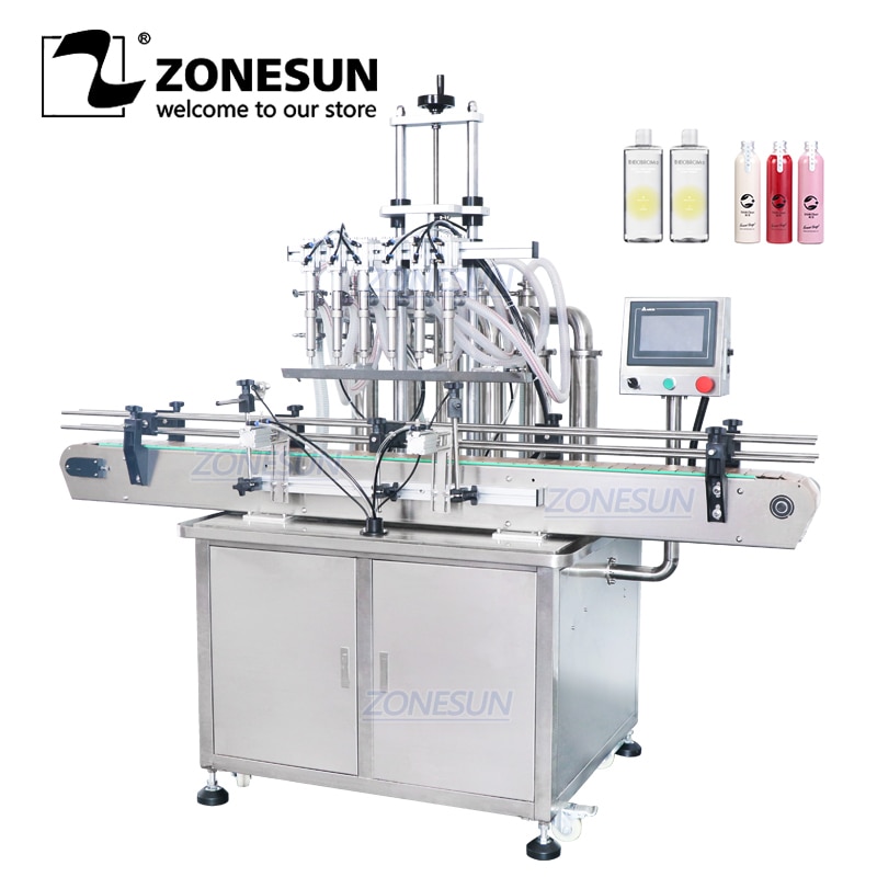 ZONESUN ZS-YT6T-6Y Automatic Pneumatic Fruit Juice Soap Detergent 6Heads Bottle Filling Machine Line With Cheap Price