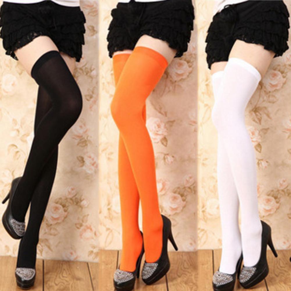 Sexy Women Stockings Solid Color Thigh High Long Socks Stretch Over The Knee Stockings Female Warm Casual Long Knee Sock Girls