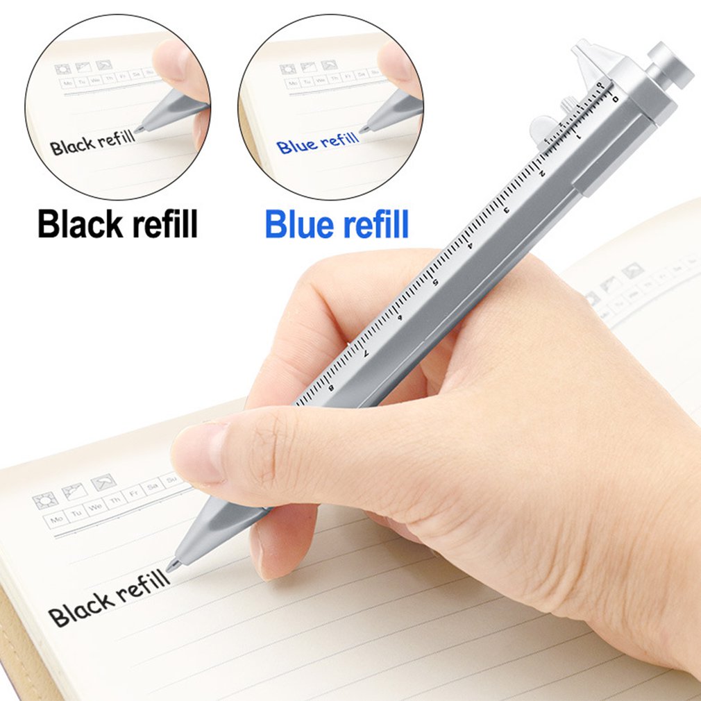 Hot Sale 1Pcs 0.5mm Gel Ink Pen Ballpoint Multifunction Vernier Caliper 0-150mm Measuring Tool ABS Card Ruler Drop Shipping