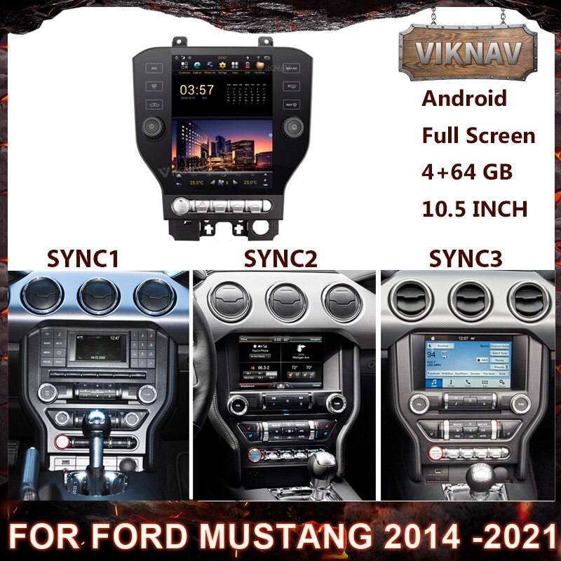 Android Radio For FORD Mustang 2014 -2021 Head Unit Car GPS Navigation Multimedia DVD Player CARPLAY Auto Stereo Tape Recorder