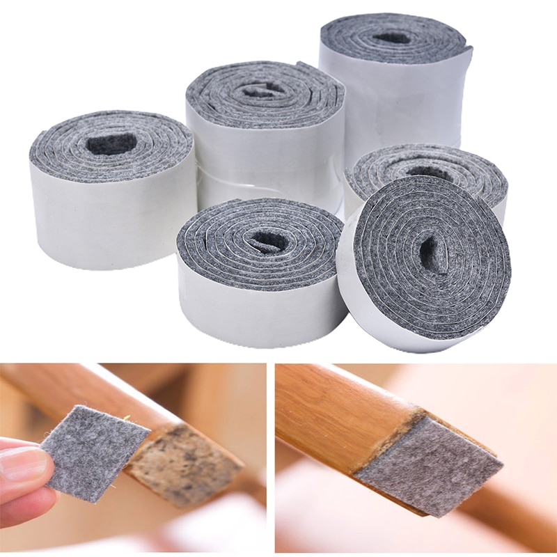 1Roll Furniture Leg Self Adhesive Table Chair Anti-slip Mat Protector Mute Thick Wear-resistant Felt Wood Floor protection Mat