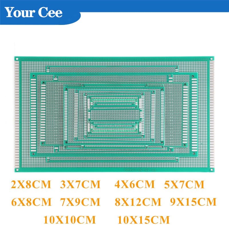 Double Side Prototype Pcb Breadboard Universal Printed Circuit Board for Arduino 2X8 3X7 4X6 5X7 6X8 7X9 8X12 9X15 10X10 10X15CM