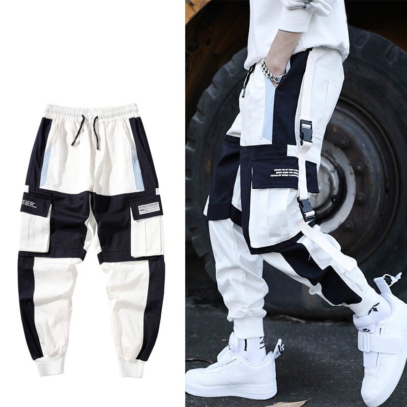 Hip Hop Multi-tasche Cargo Hosen Mnner Patchwork Streetwear Herren Harem Hosssig Track Jogger Mnlichen Harajuku techwear Hosen