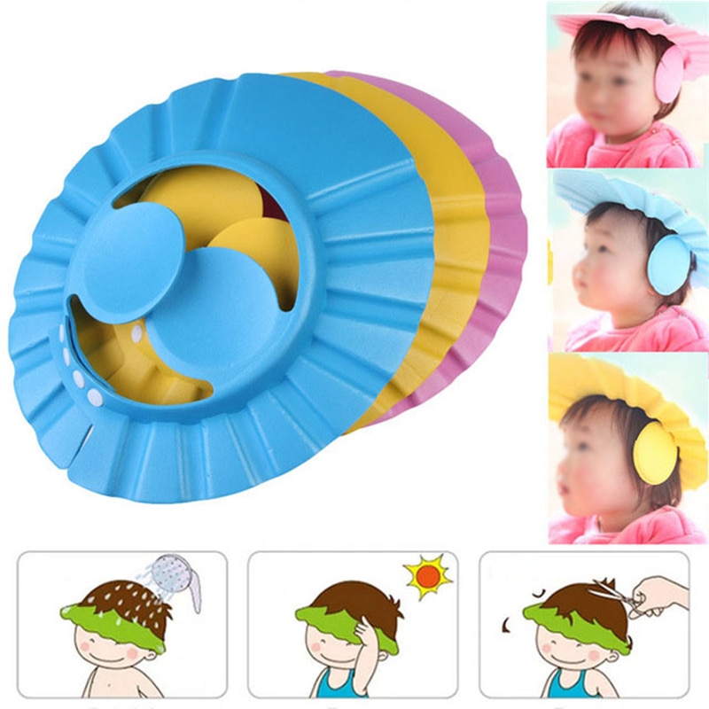 Baby Shampoo Shower Cap Adjustable Hair Wash Hat for Newborn Infant Ear Protection Children Kids Shampoo Shield Bath Head Cover