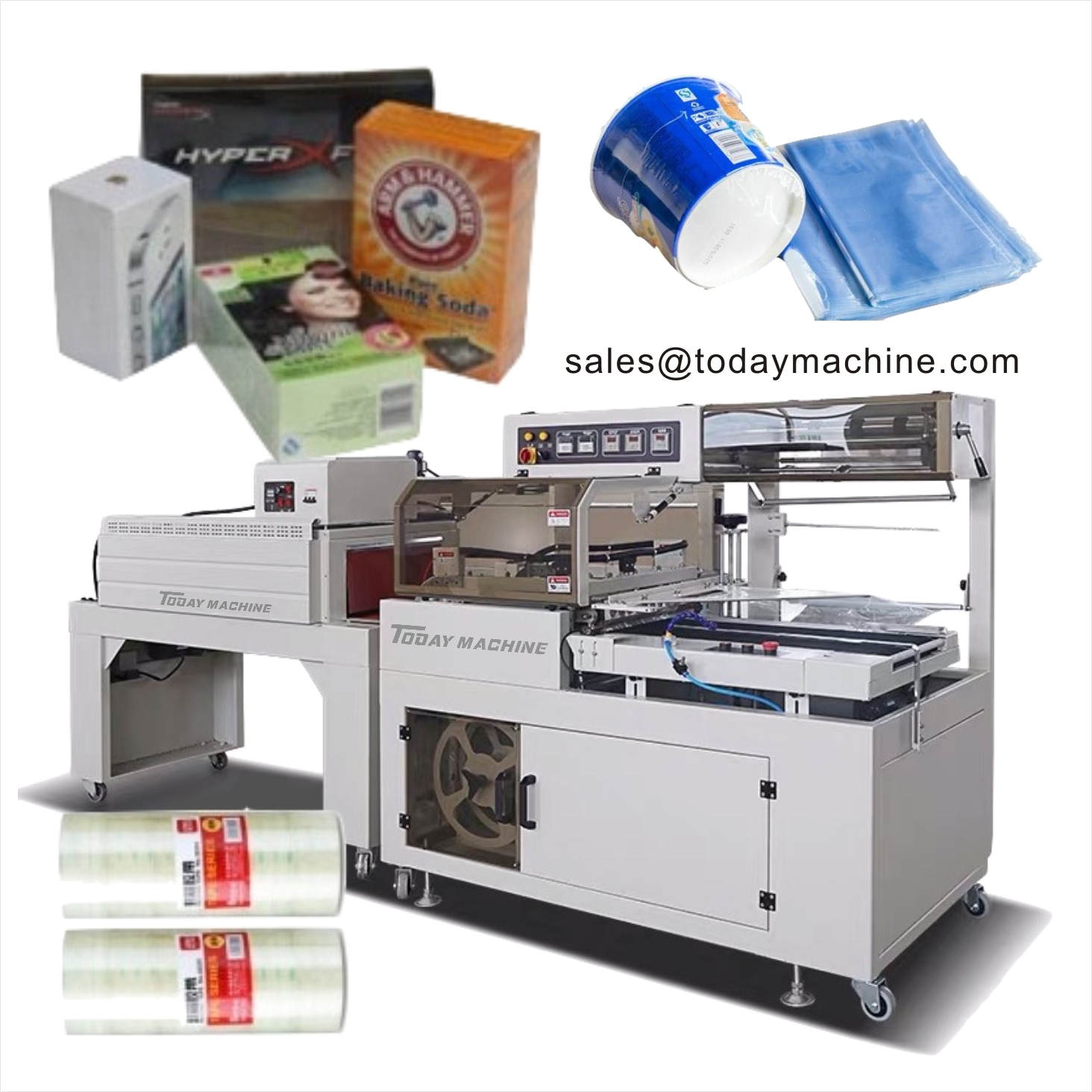 Fully Automatic Film L Bar Sealer Sealing Heat Shrink Shrinkable Shrinking Pack Package Packaging Wrap Wrapper Wrapping Machine