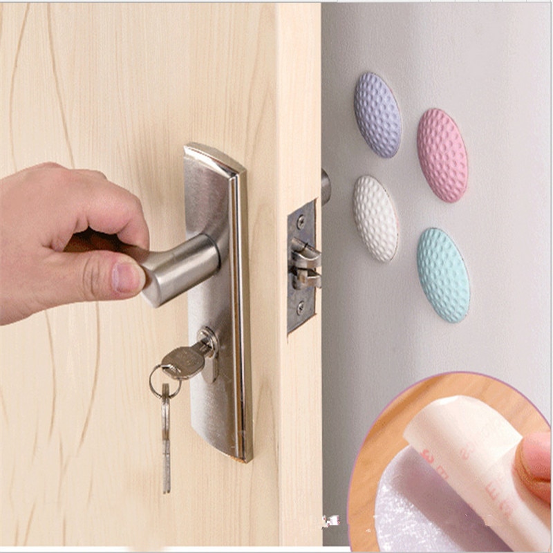 1PC Wall Thickening Door Fenders Golf Styling Rubber Fender Handle Door Lock Protective Pad Protection Home Wall Sticker