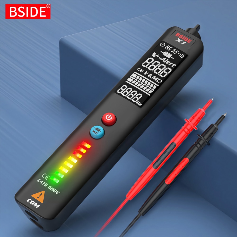 BSIDE X1 Voltage Detector Tester Smart Multimeter EBTN Display Non-contact Live wire Test pencil DC AC Voltmeter Ohm Hz Meter