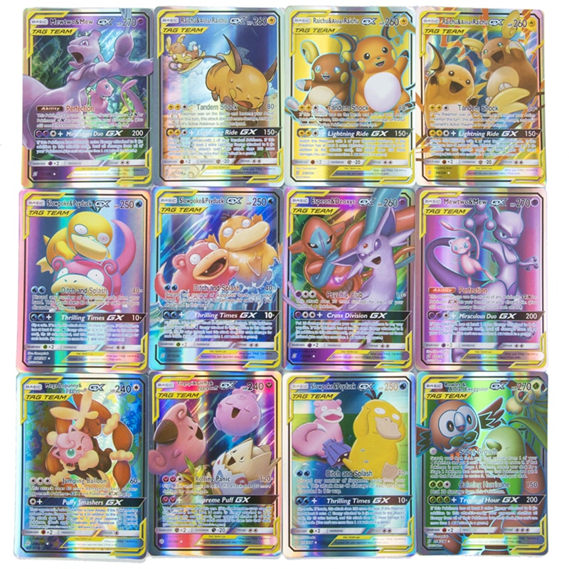 60 Pcs New Pokemon Cards GX Tag Team Vmax EX Mega Energy Shining Game Battle Carte Trading Collection Cards Toys Children Gifts