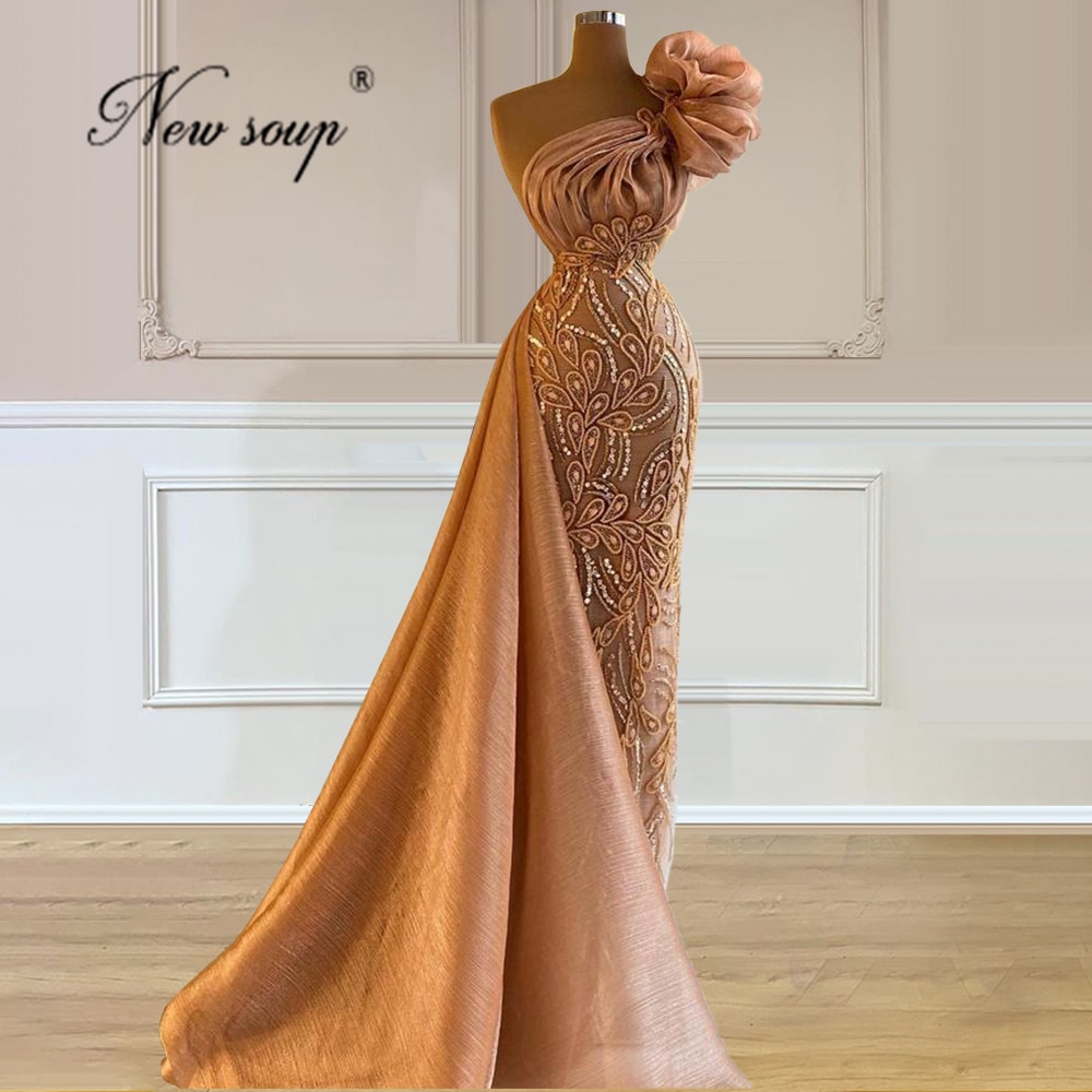 Elegant Muslim Evening Dresses 2021 Newest Middle East Formal Sequins Beaded Celebrity Dresses Dubai Party Gowns Robe De Soiree