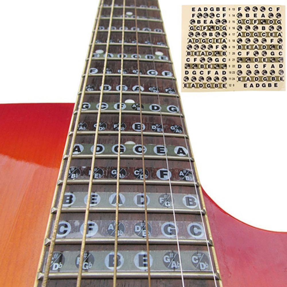 Wholesale 1 PC Guitar For Musical Instruments Guitar Fretboard Note Sticker Musical Scale Fingerboard Decal for Beginner Learner