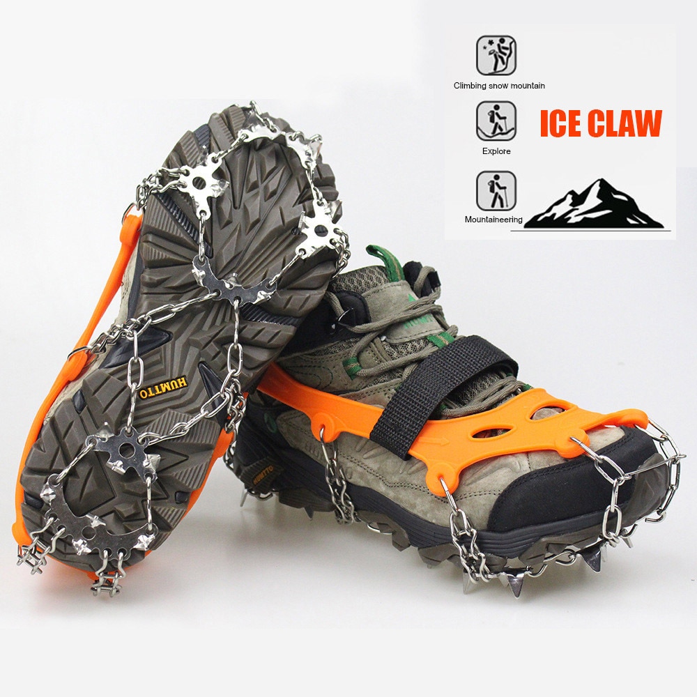1Pair Steels Teeth Crampons Ice Gripper Snow Climbing Anti Skid Winter Shoes Cover Boots Spikes Grips Cleats Outdoor Accessories