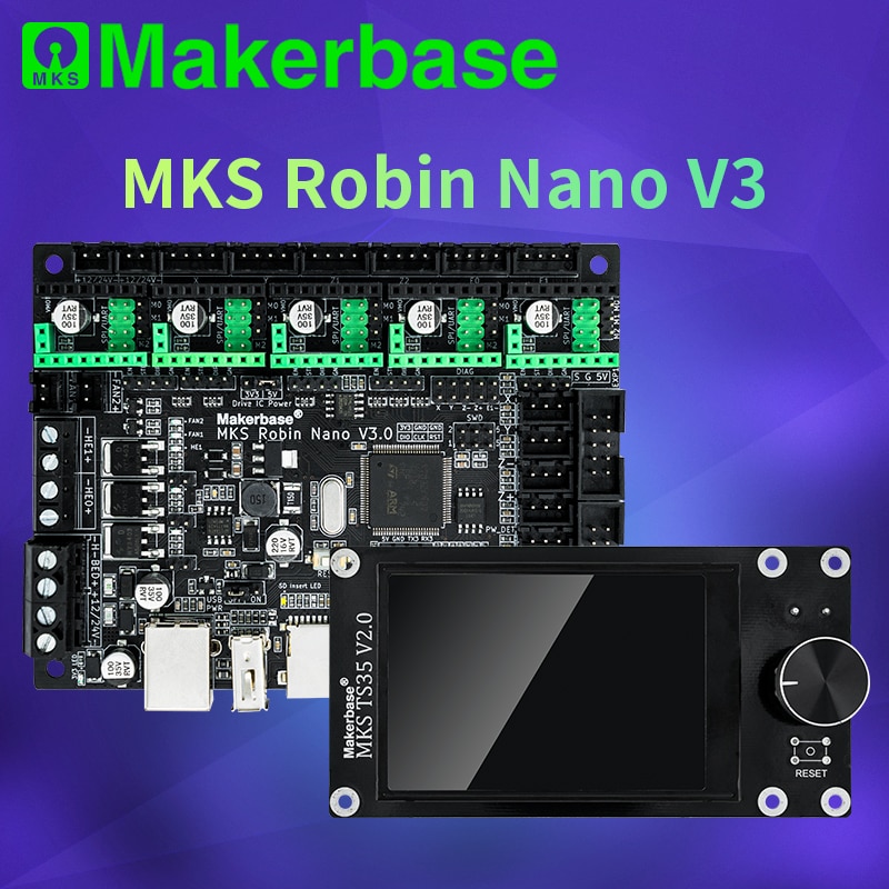 Makerbase MKS Robin Nano V3 32Bit 168Mhz F407 Control Board 3D Printer parts TFT screen USB print VS Nano V2
