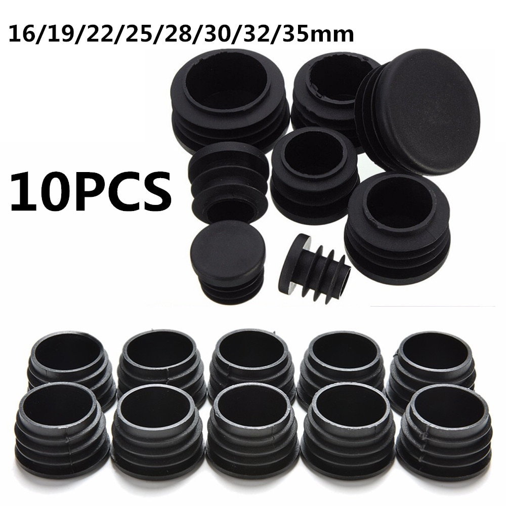 10Pcs/lot Furniture Leg Plug Blanking End Cap Bung For Round Pipe Tube Diameter: 16/19/22/25/28/30/32/35mm Hot