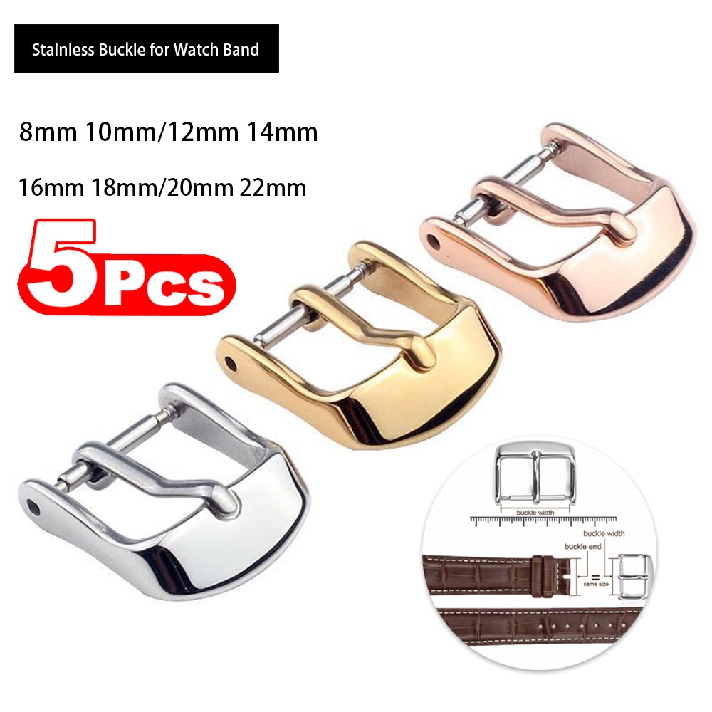 Stainless Steel Watch Band Buckle 22mm 18mm Watch Strap Pin Buckle Strap Buckle Gold Silver Rose Gold Strap Buckle Accessories