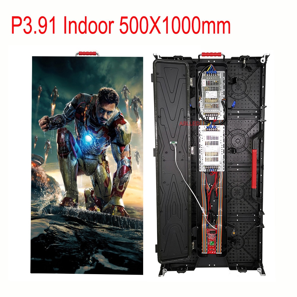 Shopping Mall Product Display Screen P3.91 P4.81 500x1000mm Size Die-Cast Aluminum Cabinet LED Wall Panel Factory Direct Sale