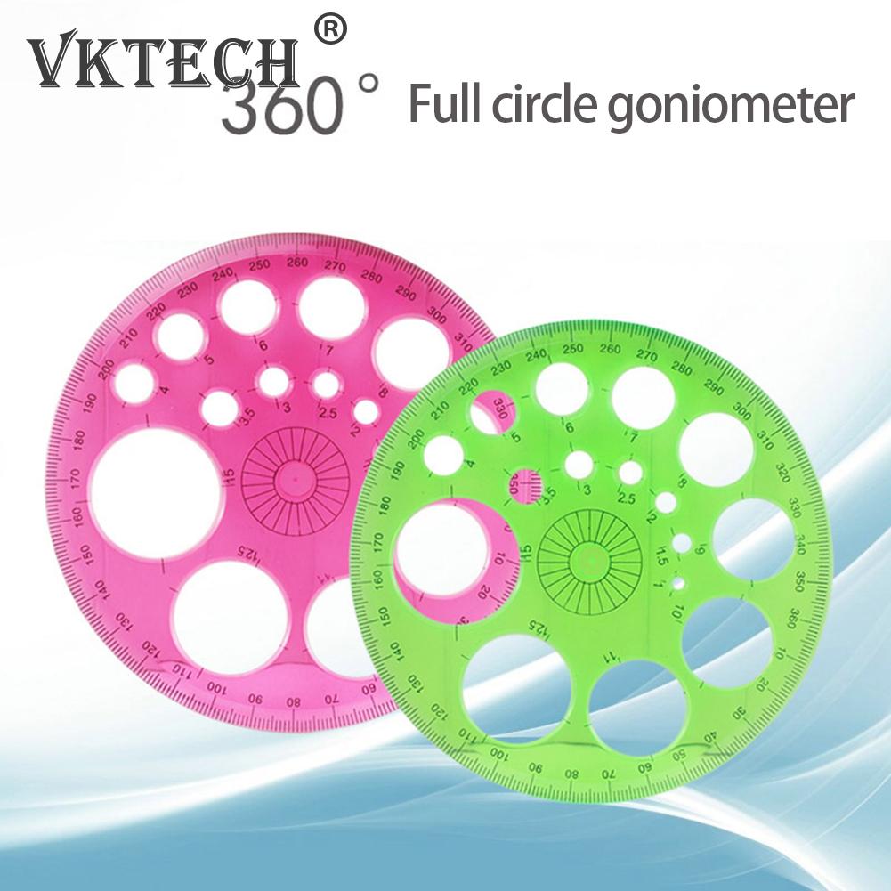 1PC 360 Degree Round Ruler Circle Goniometer Office School Drafting Template Protractor Drafting Supplies Random Color