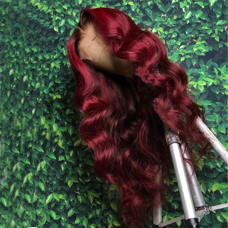 99J Lace Front Wig Omber Red Color New Hairstyle Soft With Baby Hair Free Shipping