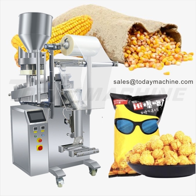 Automatic Snacks Granule Salt Sugar Spices Nuts Powder Filling Cookies Bean Bag Packaging Low Cost Pouch Packing Machine