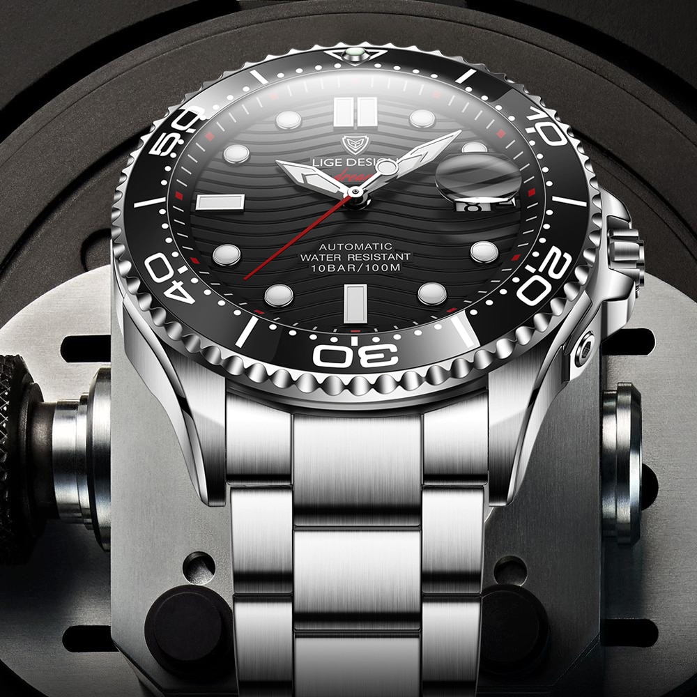 2021 LIGE Top Brand Luxury Sapphire Glass Men Watches Automatic Mechanical Watch Stainless Steel Waterproof Watch Reloj Hombre