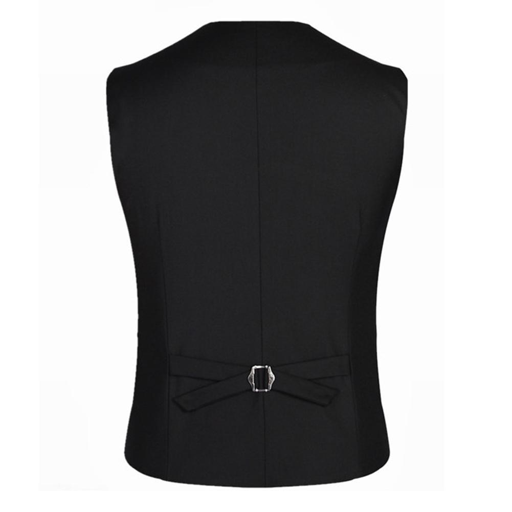 Business Men 4 Buttons V-Neck Sleeveless Waistcoat Slim- Fit Working Wedding Vest